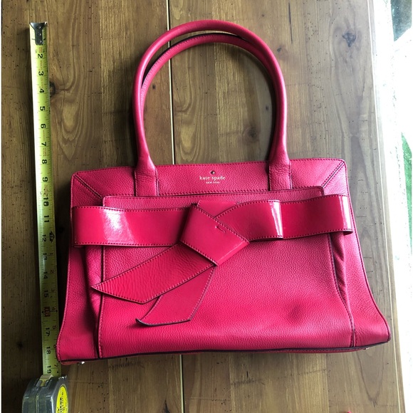 Kate Spade Bow Valley Rosa Leather Large Satchel Handbag - Picture 11 of 16